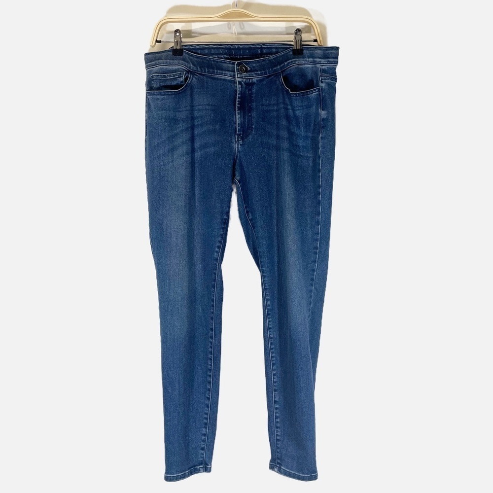 J. Jill 5 Pocket Leggings Elastic Waist Skinny Jeans Medium Dark Wash Size 12